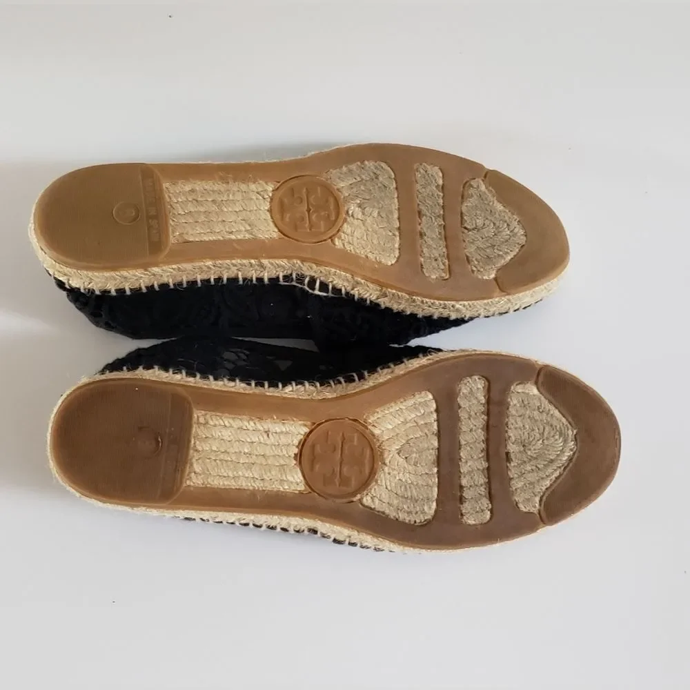 Tory Burch Abbe Lace Espadrille Slip On Women's Shoe Size 8